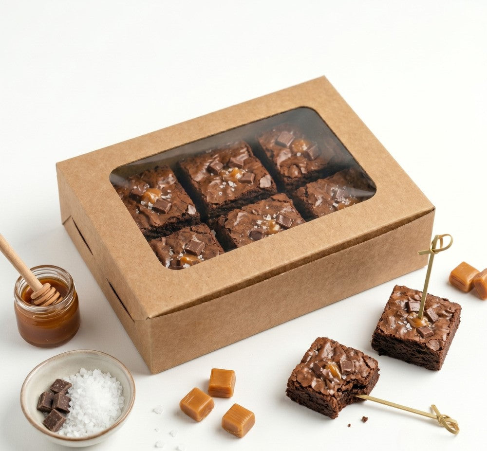 6 Brownie Box with Transparent Lid