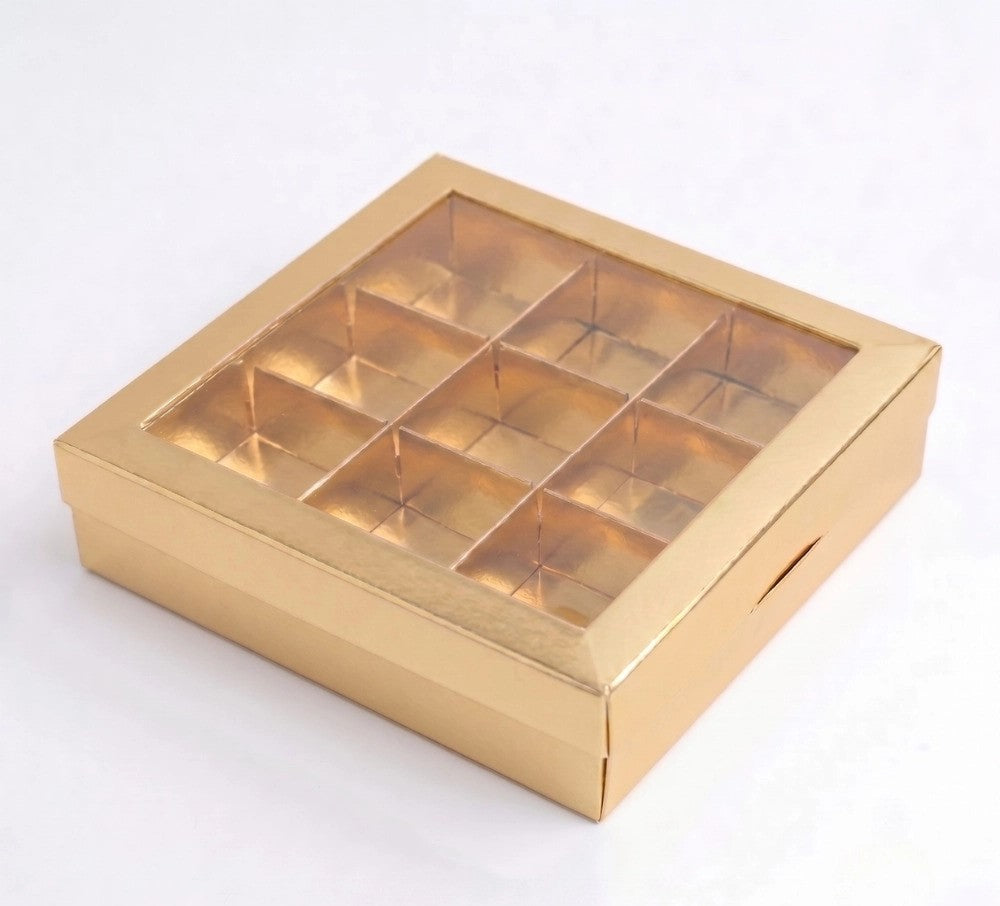 9 Cavity Chocolate Box with Transparent Lid