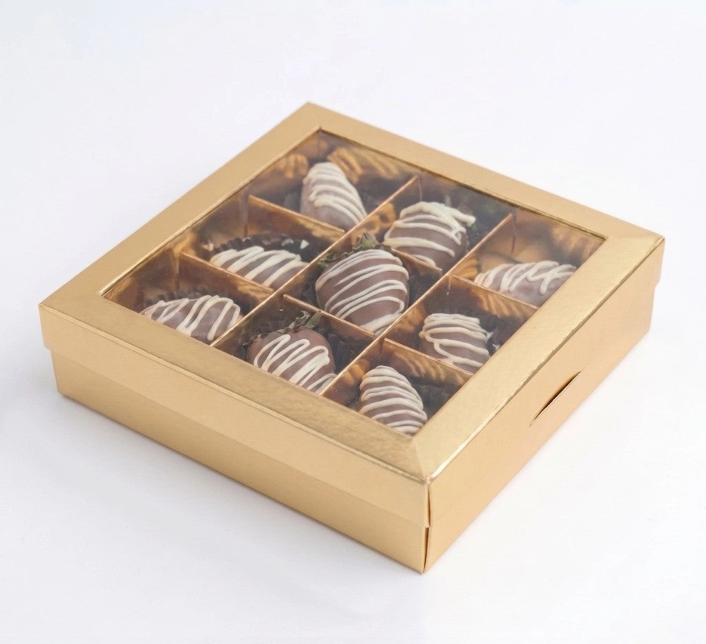 9 Cavity Chocolate Box with Transparent Lid