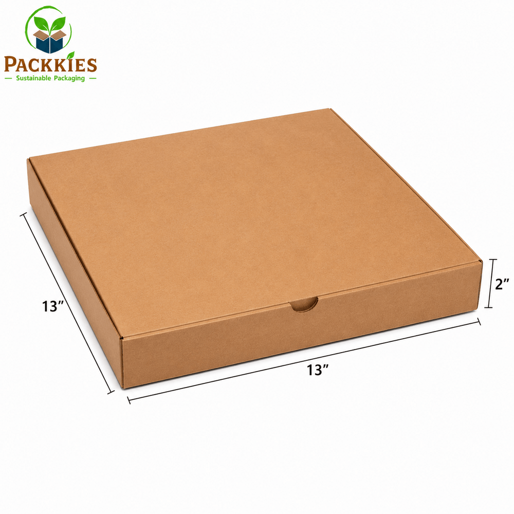 Large Pizza Box - 13 by 13 by 2 - Brown (Packs)