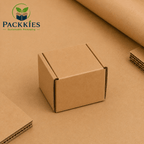 Mini Cube E-Commerce Box - 4 by 4 by 3 - Brown (Packs)